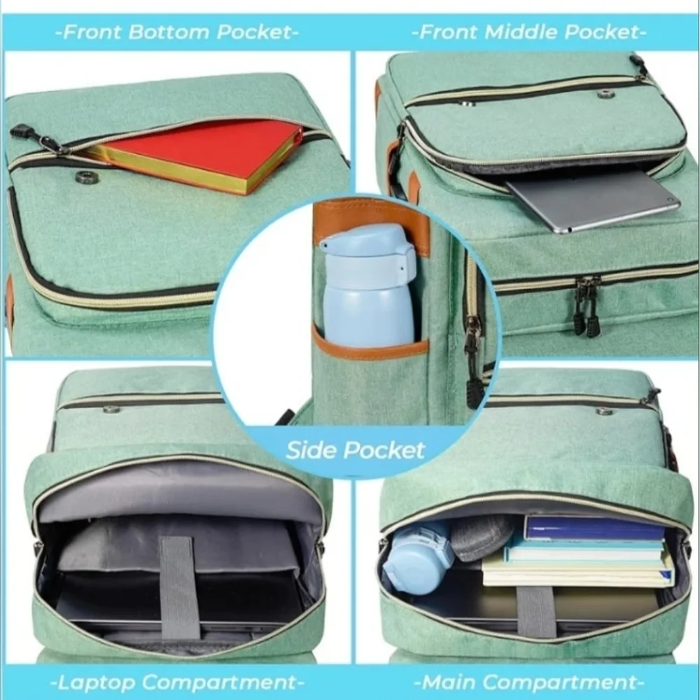 Vintage style laptop travel backpack